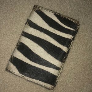 Italian Leather Zebra Print Passport Cover